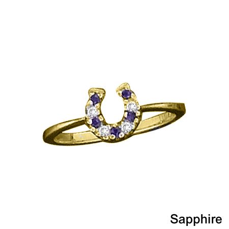 K Herd 14K Gold Baby Horseshoe Ring