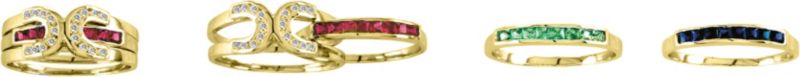 K Herd 14K Gold Interchangeable Horseshoes Ring