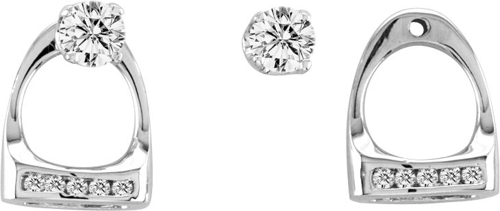 14K White Gold Small Stirrup Earring Jackets