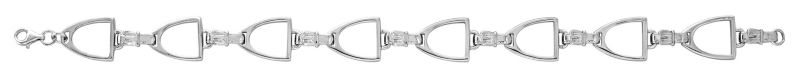 KH 14K White Gold English Stirrup Bracelet