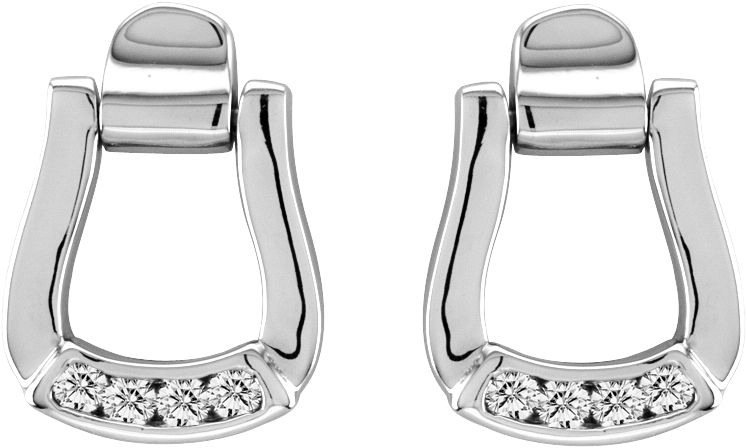 Kelly Herd 14K White Gold Diamond Oxbow Earrings