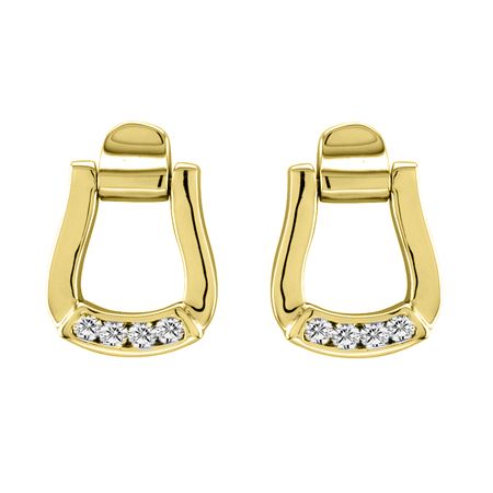 Kelly Herd 14K Gold Diamond Oxbow Earrings