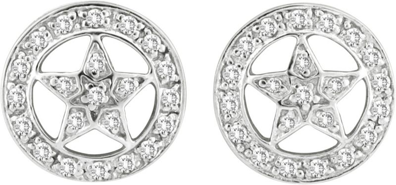 Kelly Herd 14K White Gold Star Earrings