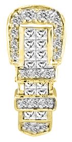 K Herd 14K Gold Diamond Classic Buckle Necklace