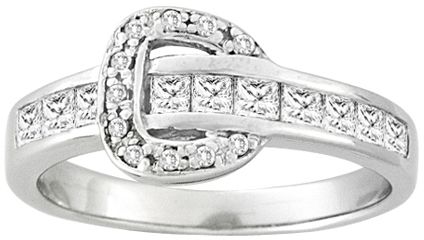Kelly Herd 14K White Gold Diamond Buckle Ring