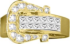Kelly Herd 14K Gold Diamond Elegant Buckle Ring