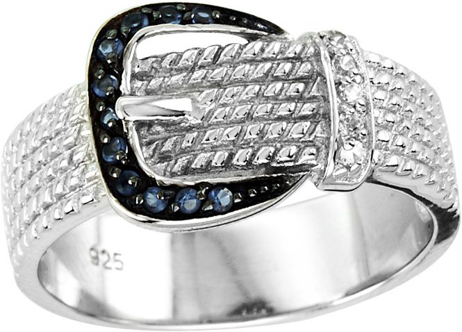 Kelly Herd 14K White Gold Black Buckle Ring