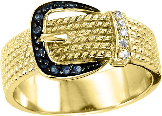 Kelly Herd 14K Gold Black Buckle Ring
