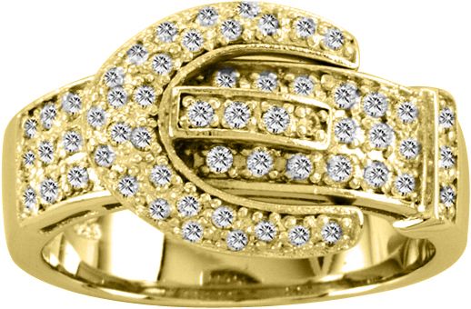 Kelly Herd 14K Gold Diamond Pave Buckle Ring