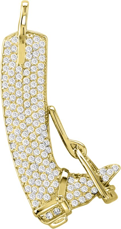 Kelly Herd 14K Gold Pave English Boot Pendant