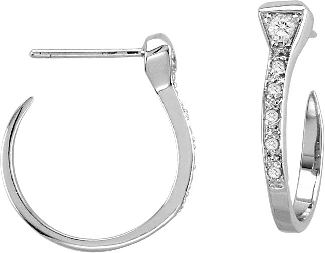 Kelly Herd 14K White Gold Pave Nail Earrings
