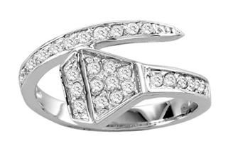 Kelly Herd 14K White Gold Bling Nail Ring