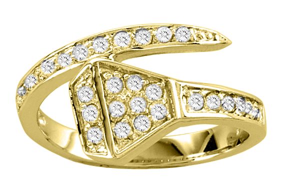 Kelly Herd 14K Gold Bling Nail Ring
