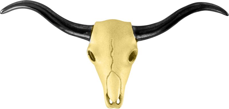Kelly Herd 14K Gold Texas Longhorn Black Pendant