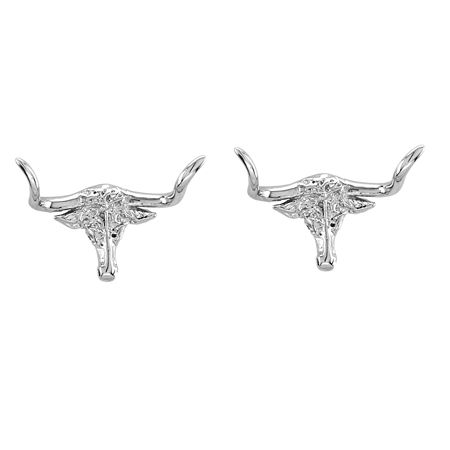 Kelly Herd 14K White Gold Longhorn Earrings