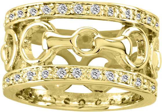 Kelly Herd 14K Gold Diamond Bit Ring