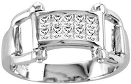 Kelly Herd 14K White Gold Bling Bit Ring