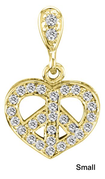 Kelly Herd 14K Gold Diamond Peace Pendant