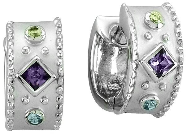 Kelly Herd Silver Multi Stone Earrings