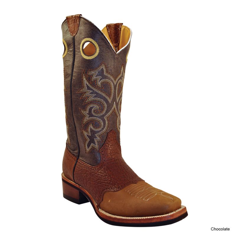 Ferrini Mens Cowhide Bison Sq Toe Boots