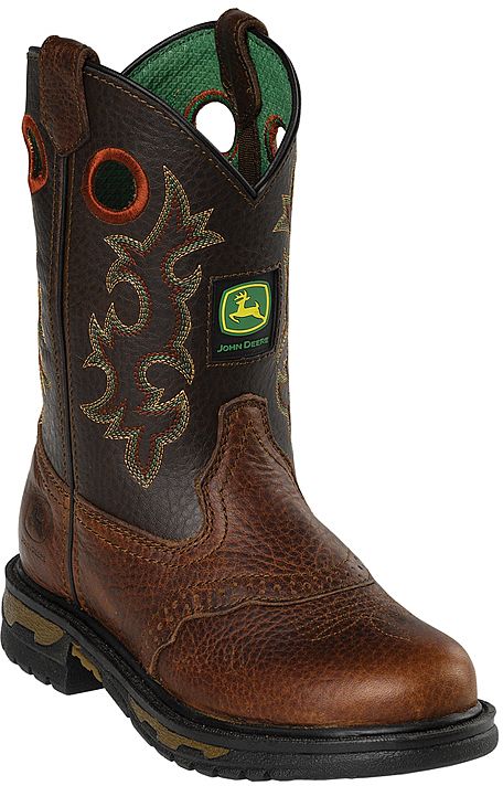 John Deere Childrens Saddle Vamp Boots
