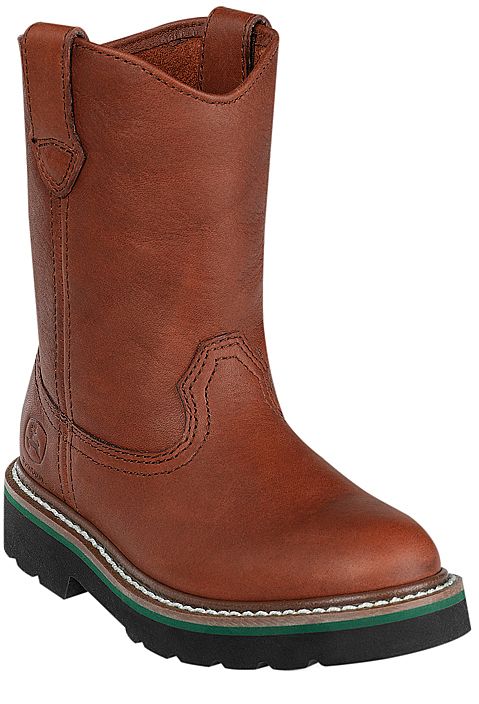 John Deere Childs Round Toe Pull-On Boots