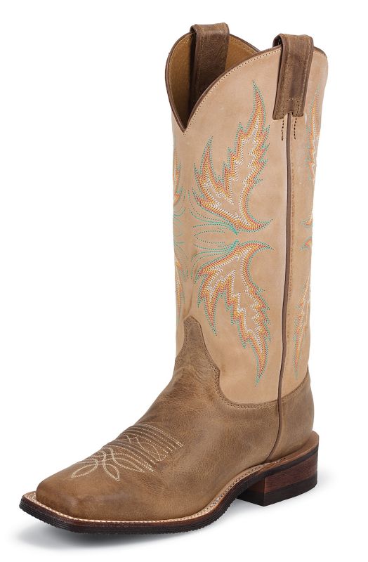Justin Ladies Bent Rail 13in Mocha Boots