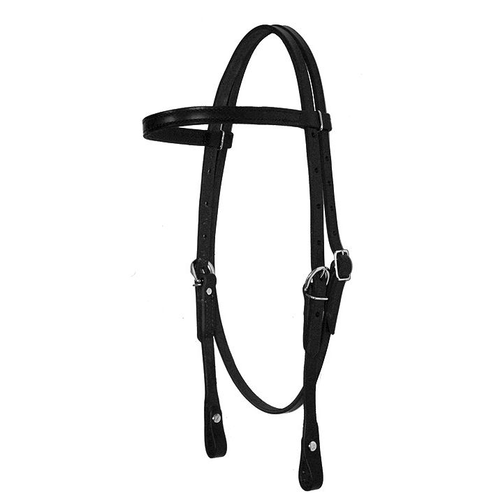 Fabtron Leather Browband Headstall Black