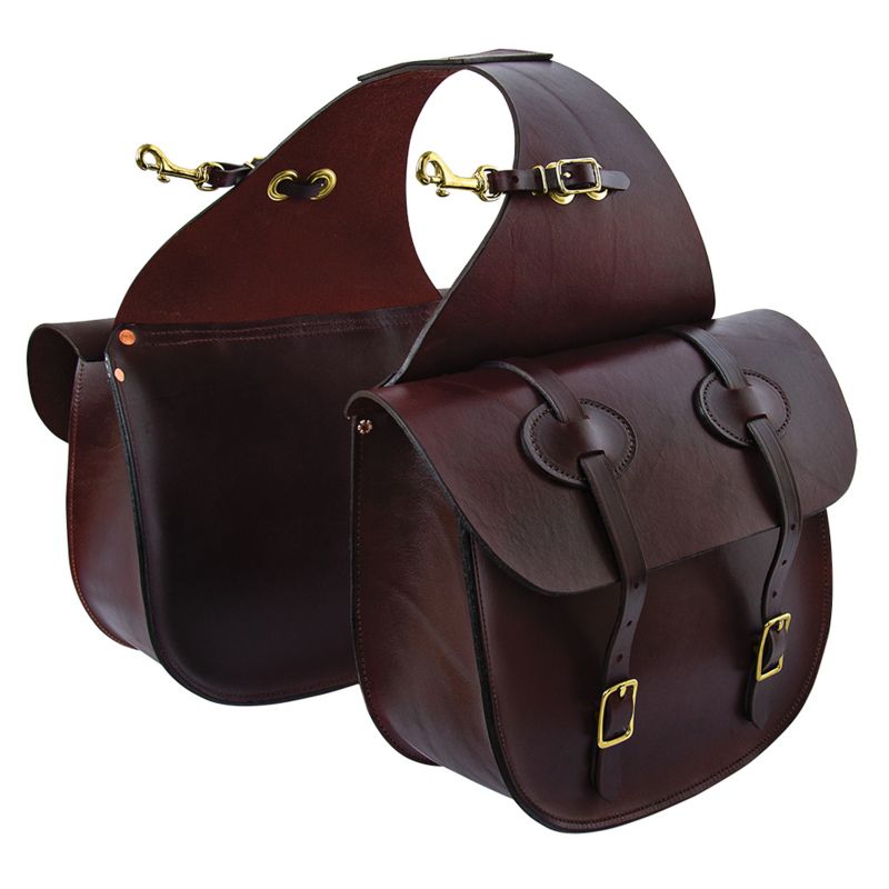 0123-1201 Tucker Traditional Saddle Bags w/Brass Brown sku 0123-1201