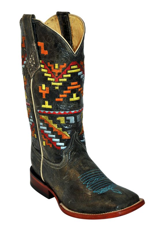 Ferrini Ladies Aztec Cowgirl Square Toe Boots 10