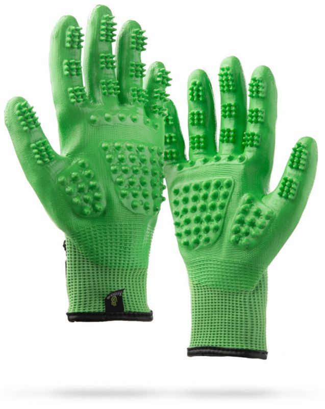 HandsOn Grooming Gloves Large Mono Green