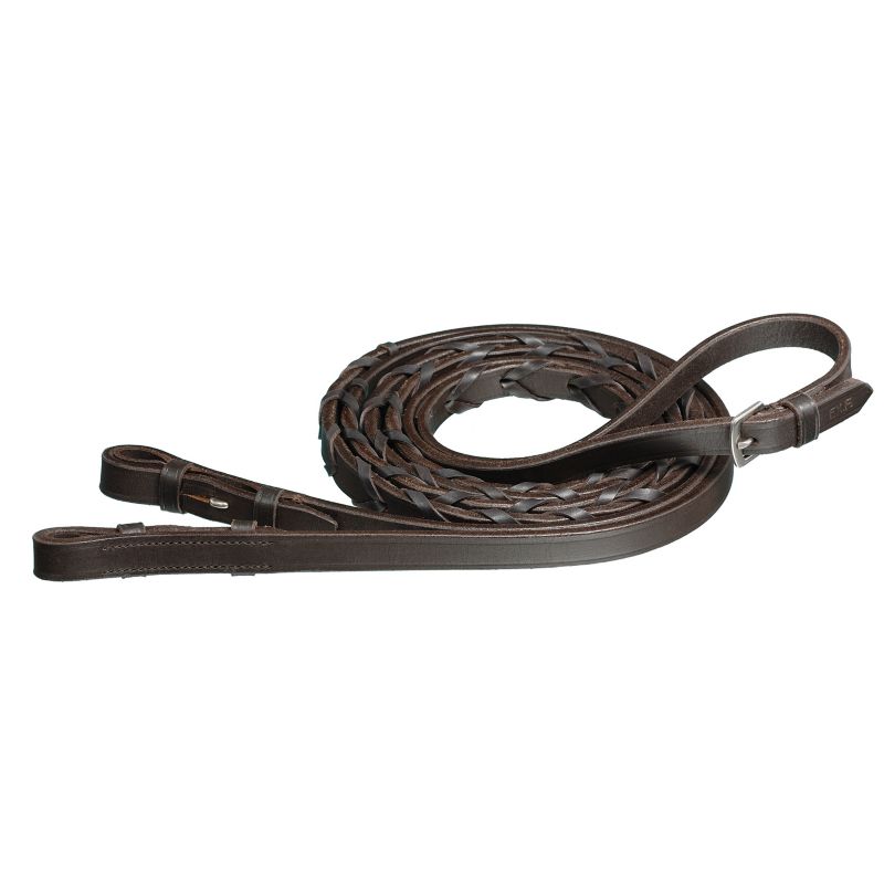 Silver Fox Extra Long Laced Reins Brown