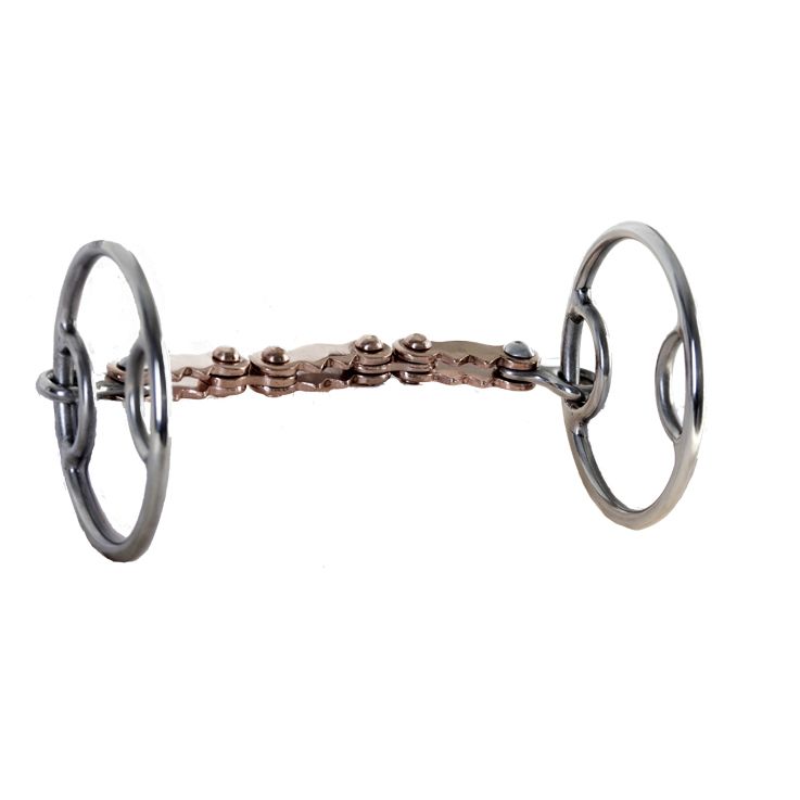 172209 SS Divided Ring Copper Mule Mouth Snaffle Bit sku 172209