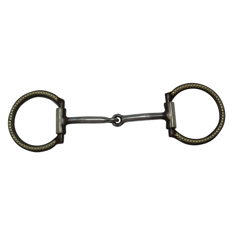 DR022 Diamond R Fixed Ring Stainless Snaffle Mouth Bit sku DR022