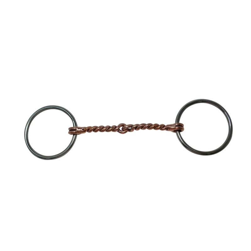 DR045 Diamond R 3/8in Loose Ring Twisted Snaffle Bit sku DR045