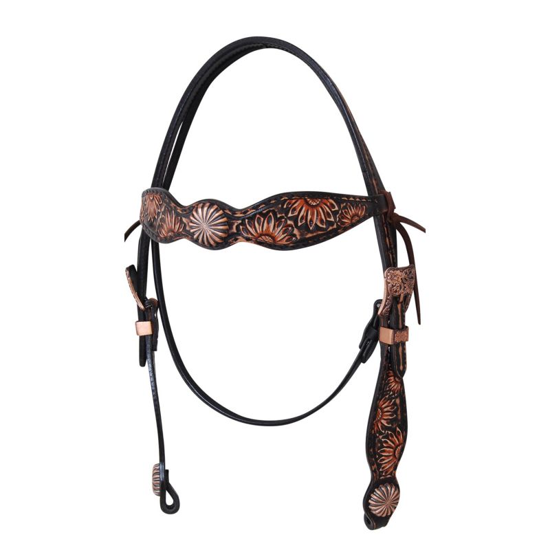 X0210-1001 Circle Y 5/8in Sunflower Browband Headstall sku X0210-1001