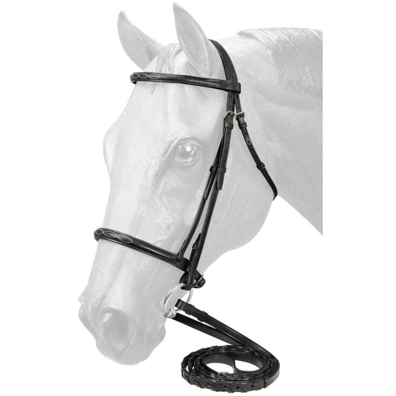 EquiRoyal Fancy Stitched Raised Bridle Black