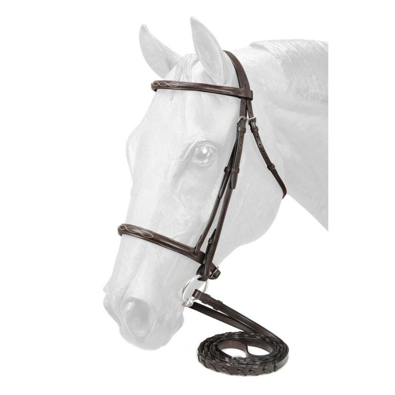 EquiRoyal Fancy Stitched Raised Bridle Brown