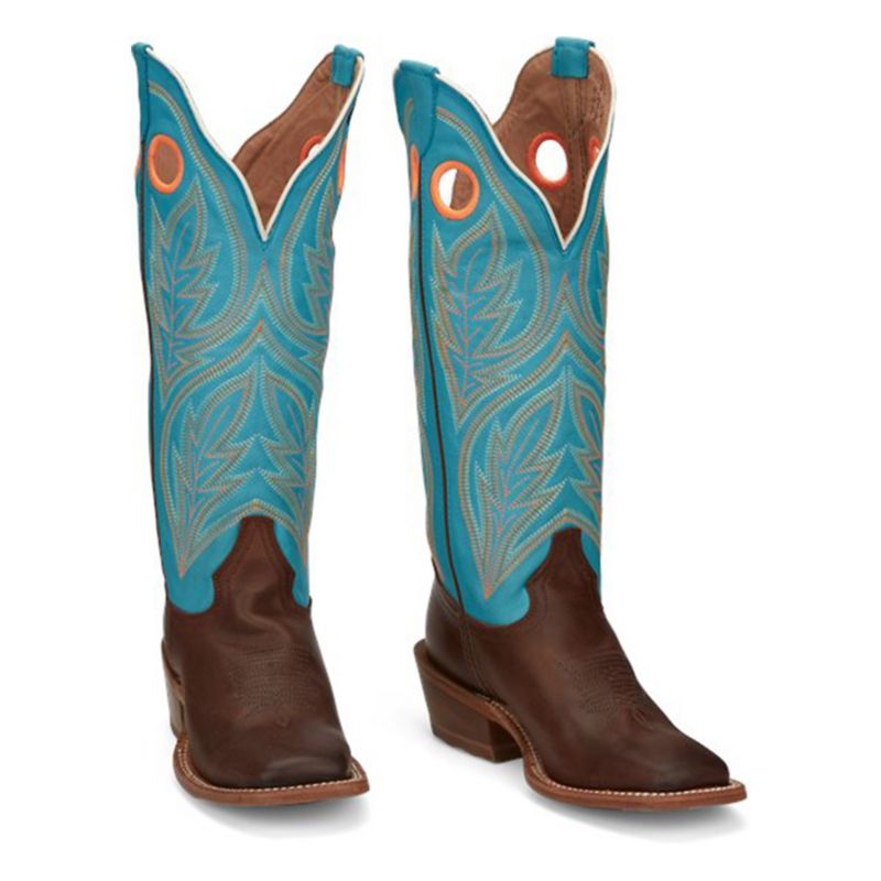 Tony Lama Ladies Emmeline Sq Toe Boots 10 B Blue