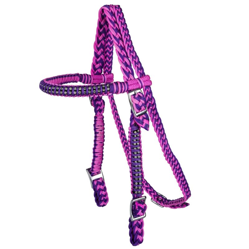 4-304329 Tabelo Cord Headstall w/Stones Pink/Purple sku 4-304329