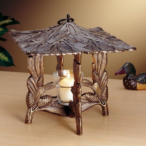 French Bronze Pinecone Twilight Lantern