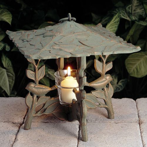 Verdigris Chickadee Twilight Lantern