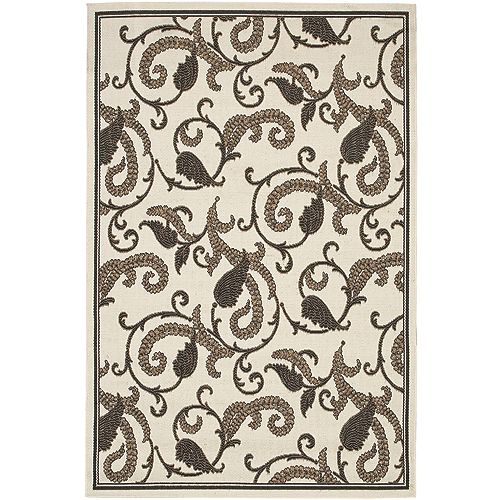 Recife Runner Paisley Scroll/White-Blk 2ft3x7ft10