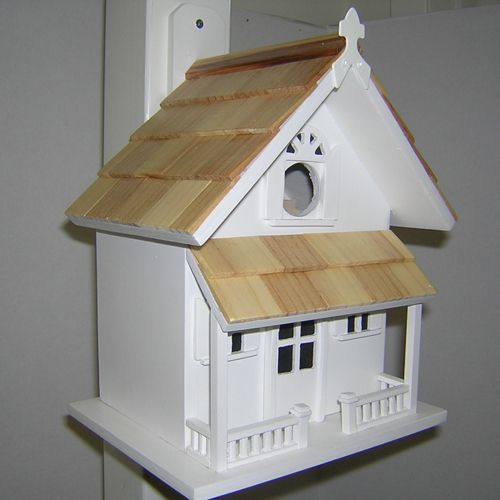 Victorian Cottage Birdhouse White