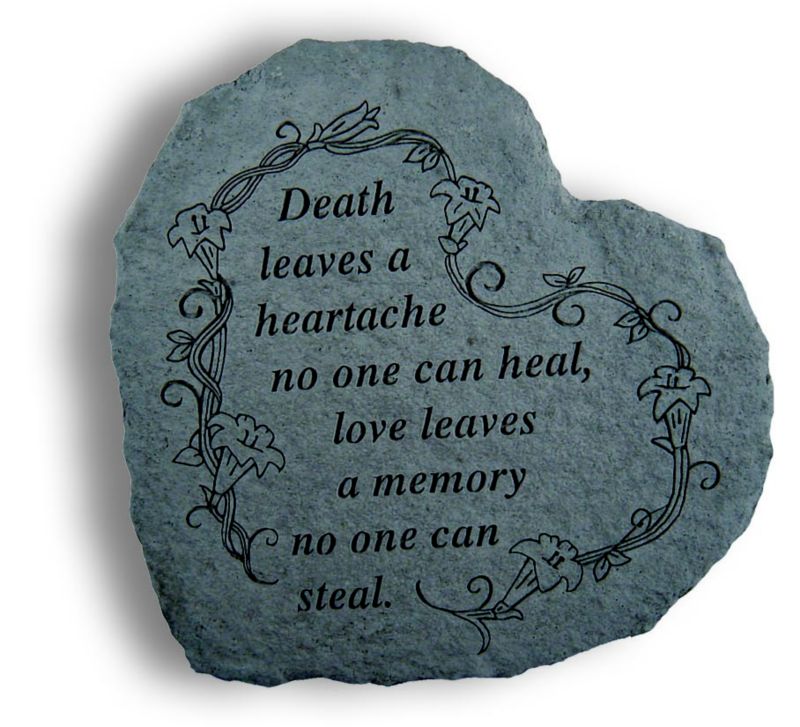 Large Heart Stepping Stone- Death leaves heartache