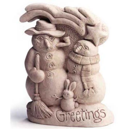 Cool Greeting Snowman Plaque Statue