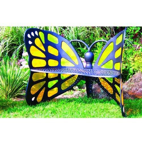Butterfly Bench - Stained Glass