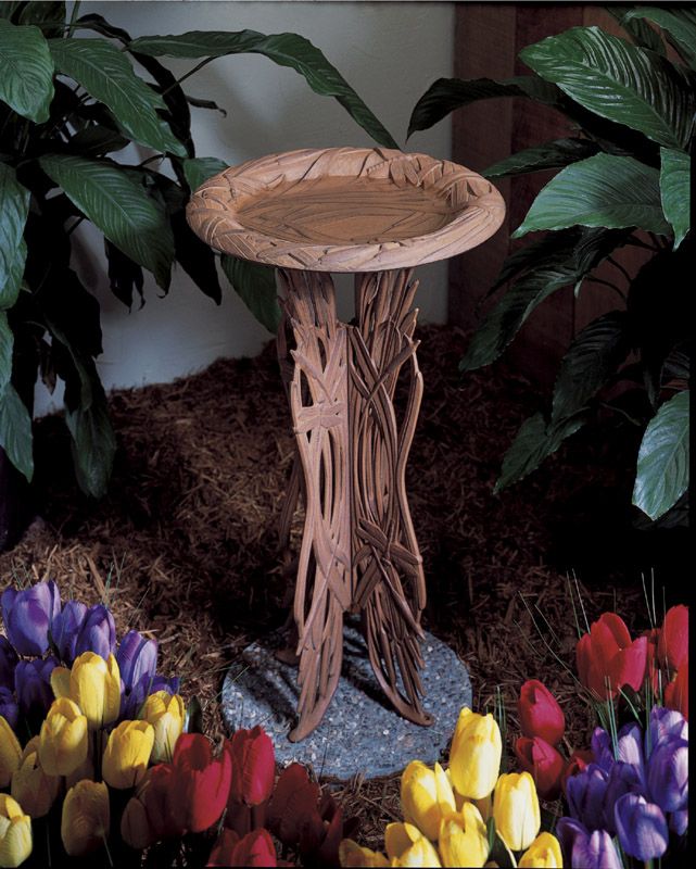 Rust Dragonfly Standing Birdbath