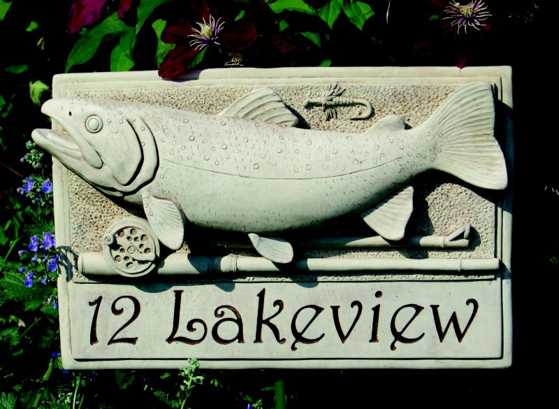 Trout Address Plaque Plaque