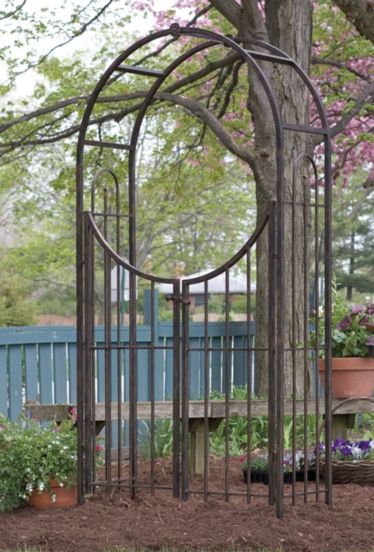 Arched Top Garden Arbor with Gate